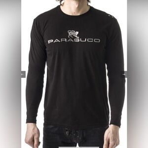 **Parasuco Black Long Sleeve Shirt with Silver Metallic Logo
